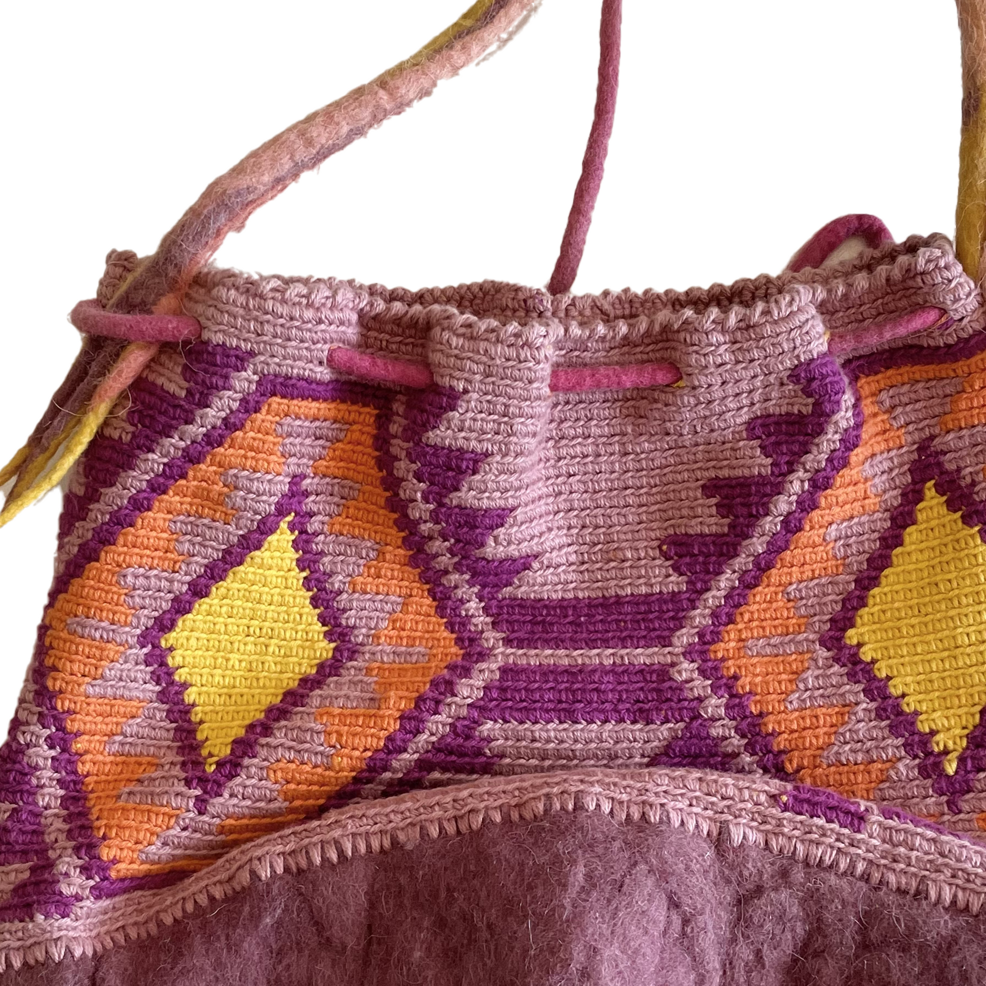 Gehaakt Ibiza Tas - Gehaakt en Gevilt Ibiza Wayuu Tas - Aysel's Choice