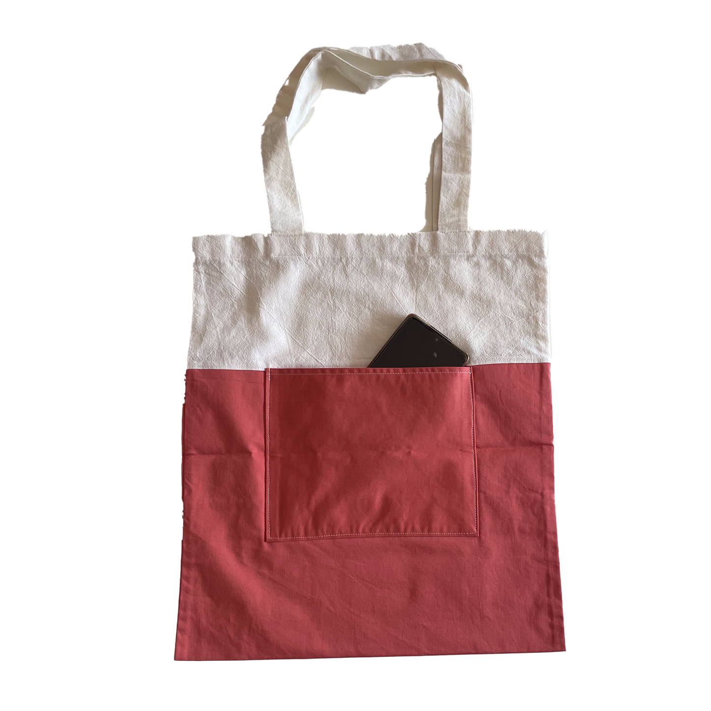 Marmer design canvas tas met gehaakte kant