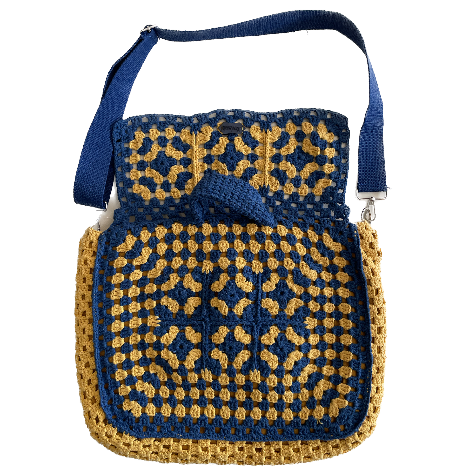 Gehaakte Laptop Tas - Gehaakte Blauw-Gele Laptop Tas - Aysel's Choice