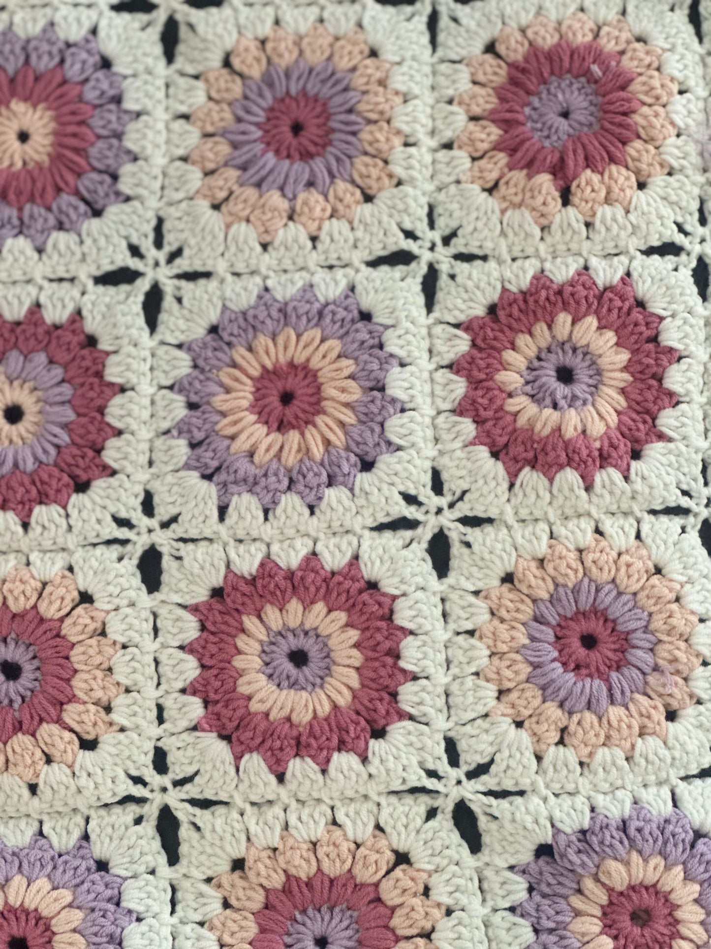 Gehaakte Granny Square Sunburst Deken