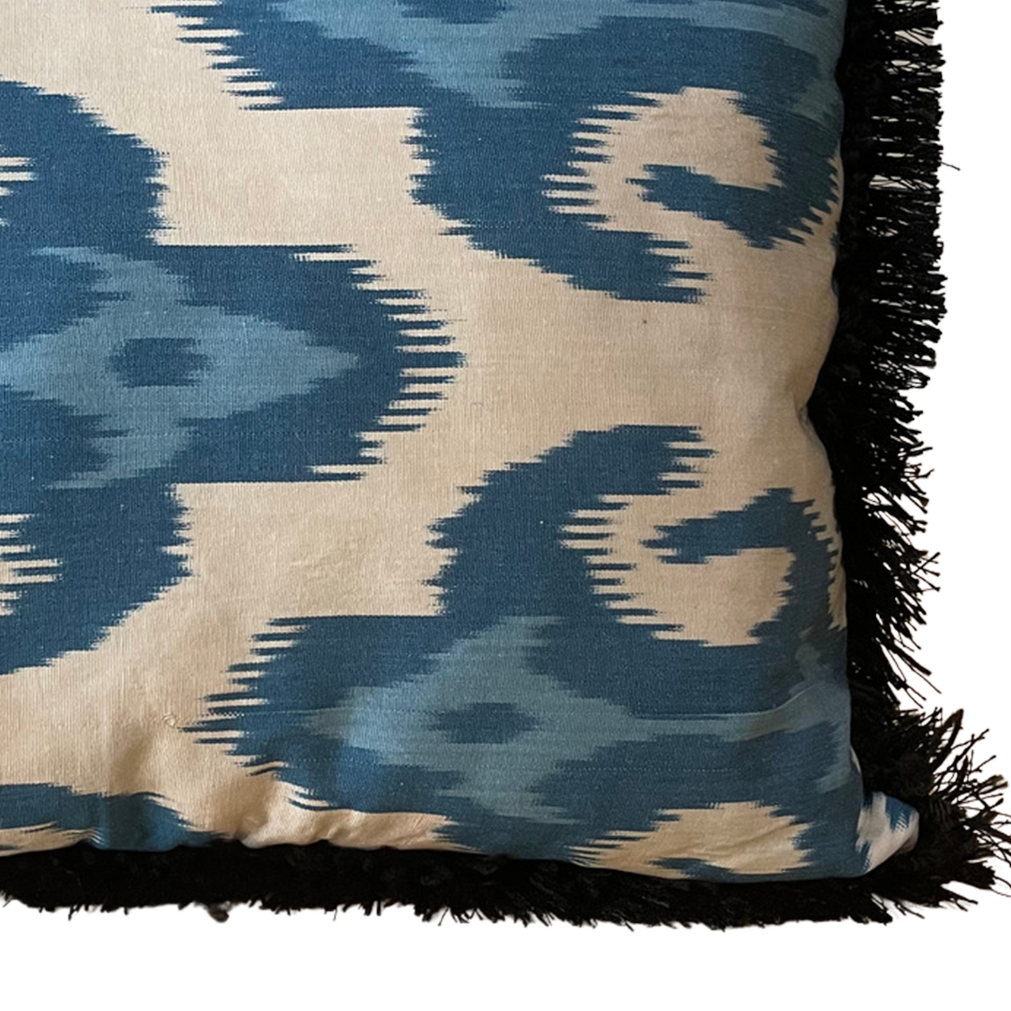 Geweven Ikat rechthoek blauw zijde-velvet origineel Ikat kussenhoes