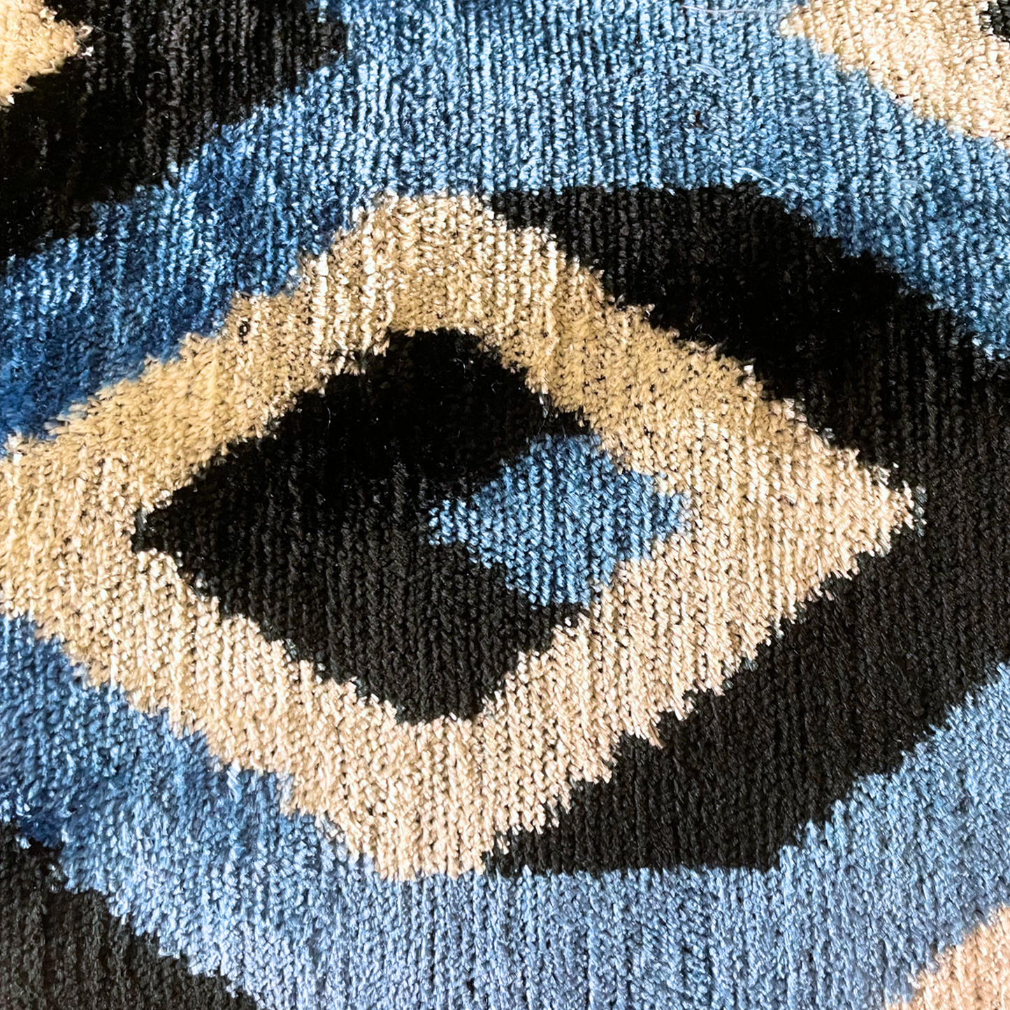 Geweven Ikat rechthoek blauw zijde-velvet origineel Ikat kussenhoes